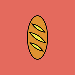 Vector loaf icon. Food icon. Eps10