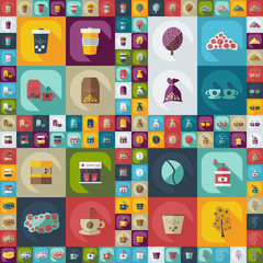 Flat modern design with shadow icon coffee