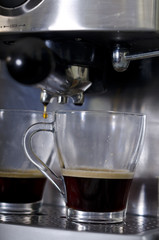 Close up shot of freshly brewed coffee