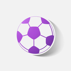 Naklejka premium Paper clipped sticker: soccer-ball
