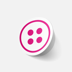 Fototapeta premium Realistic paper sticker: sewing Button