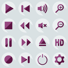 Flat modern design with shadow icon player