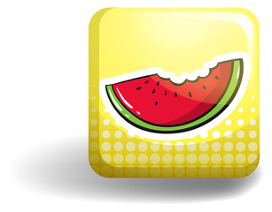 Watermelon on square badge