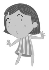 Girl in black and white