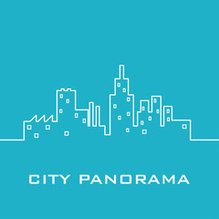 Fototapeta premium Blue city panorama