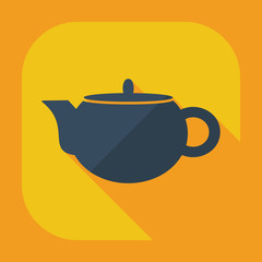 Flat modern design with shadow icons kettle