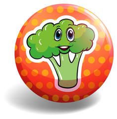 Circular badge with broccoli