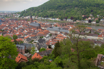 Fototapeta na wymiar Heidelberg - Alter Brücke, Schloss, 