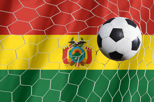 Bolivia flag with soccer ball