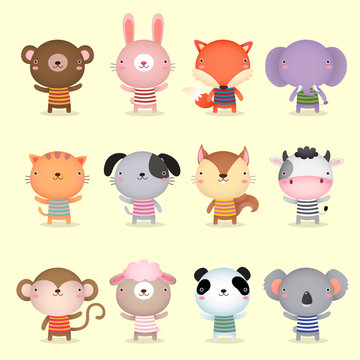 Illustration of cute animals collections