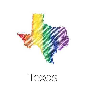 LGBT Scribbled shape of the State of Texas