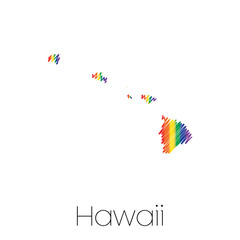 LGBT Scribbled shape of the State of Hawaii