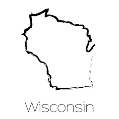 Scribbled shape of the State of Wisconsin