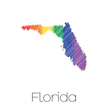 LGBT Scribbled shape of the State of Florida