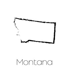 Scribbled shape of the State of Montana