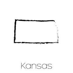 Scribbled shape of the State of Kansas