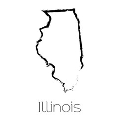 Scribbled shape of the State of Illinois