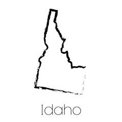Scribbled shape of the State of Idaho