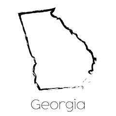 Scribbled shape of the State of Georgia