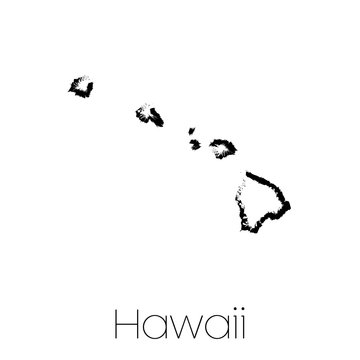 Scribbled shape of the State of Hawaii