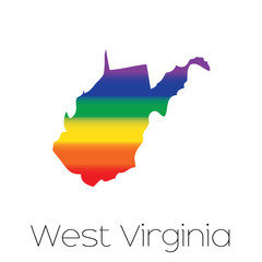 LGBT Flag inside the State of West Virginia