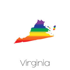 LGBT Flag inside the State of Virginia