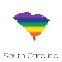 LGBT Flag inside the State of South Carolina