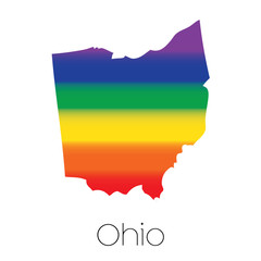 Obraz premium LGBT Flag inside the State of Ohio