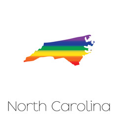LGBT Flag inside the State of North Carolina