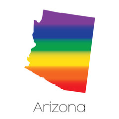 LGBT Flag inside the State of Arizona