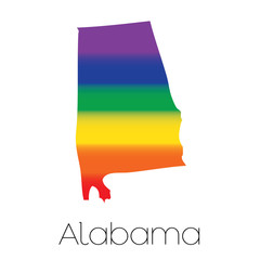 Obraz premium LGBT Flag inside the State of Alabama