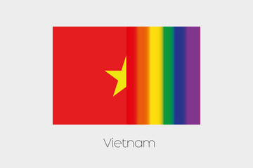 Fototapeta premium LGBT Flag Illustration with the flag of Vietnam