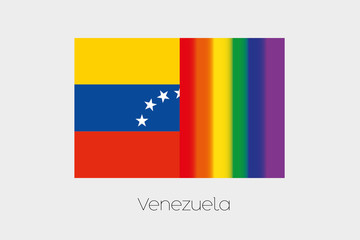 LGBT Flag Illustration with the flag of Venezuela