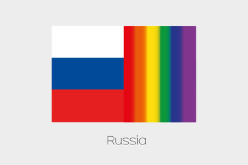 LGBT Flag Illustration with the flag of Russia