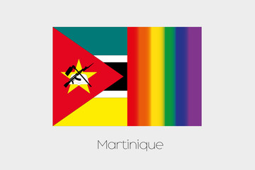 Fototapeta premium LGBT Flag Illustration with the flag of Mozambique