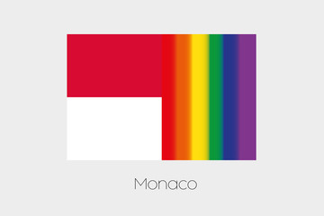 LGBT Flag Illustration with the flag of Monaco