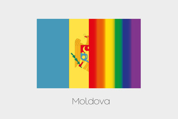 LGBT Flag Illustration with the flag of Moldova