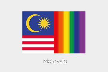 LGBT Flag Illustration with the flag of Malaysia