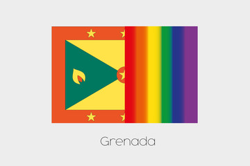 Obraz premium LGBT Flag Illustration with the flag of Grenada