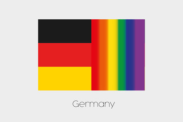 Fototapeta premium LGBT Flag Illustration with the flag of Germany