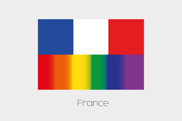 LGBT Flag Illustration with the flag of France