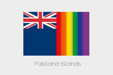 LGBT Flag Illustration with the flag of Falkland Islands