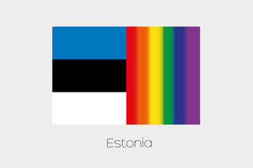 LGBT Flag Illustration with the flag of Estonia