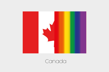 Naklejka premium LGBT Flag Illustration with the flag of Canada