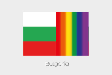 LGBT Flag Illustration with the flag of Bulgaria