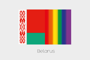 LGBT Flag Illustration with the flag of Belarus