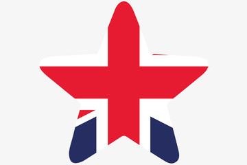 Flag Illustration inside a star of the country of United Kingdom