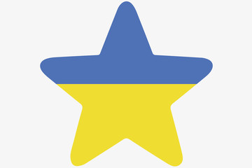 Flag Illustration inside a star of the country of Ukraine