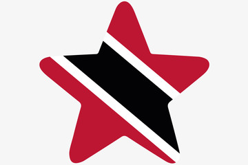 Flag Illustration inside a star of the country of Trinidad and T