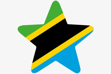 Flag Illustration inside a star of the country of Tanzania